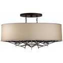Taiko Loftlampe i stål og tekstil Ø55 cm 4 x E27 - Antik bronze/Natur