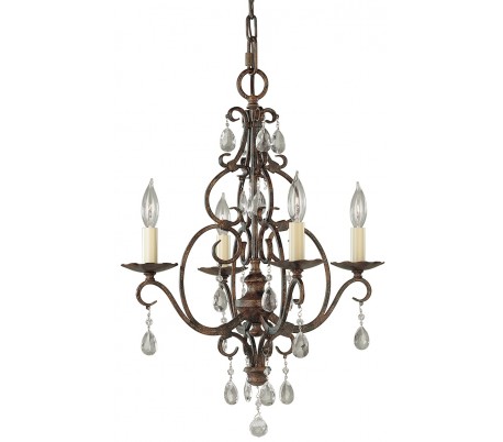 Chateau Væglampe i stål og glas H30 cm 2 x E14 - Antik bronze/Creme