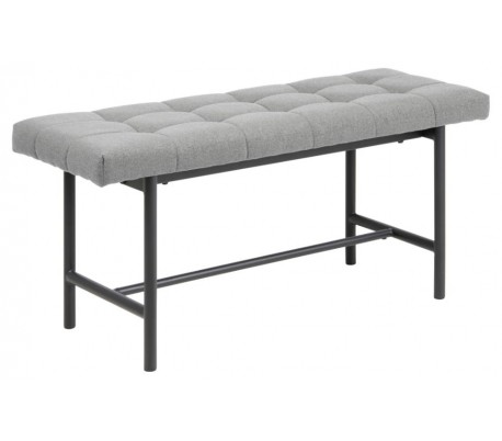 Sigfrid Bænk i polyester og metal B160 cm - Sort/Lysegrå