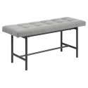 Sigfrid Bænk i polyester og metal B160 cm - Sort/Lysegrå
