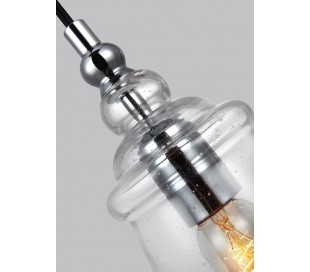 Loras Loftlampe i stål og glas Ø14,6 cm 1 x E27 - Poleret krom/Klar med dråbeeffekt 2