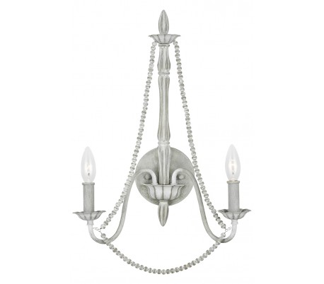 Loras Væglampe i stål og glas H44 cm 1 x E27 - Poleret krom/Klar med dråbeeffekt