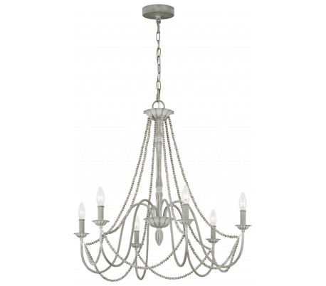 Maryville Lysekrone i stål og træ Ø48,3 cm 3 x E14 - Antik grå