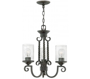 Casa Væglampe i stål og glas H58,6 cm 1 x E27 - Antik sort/Klar med dråbeeffekt