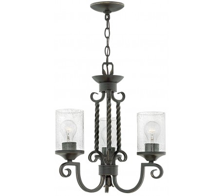 Casa Væglampe i stål og glas H58,6 cm 1 x E27 - Antik sort/Klar med dråbeeffekt