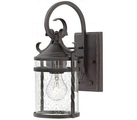 Market Square Væglampe i stål og glas H35,6 cm 1 x E14 - Antik bronze/Klar med dråbeeffekt