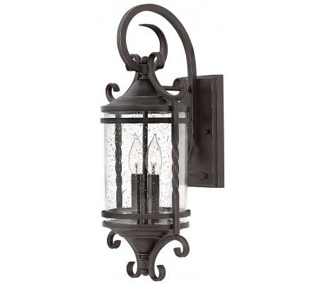 Casa Væglampe i stål og glas H33 cm 1 x E27 - Antik sort/Klar med dråbeeffekt