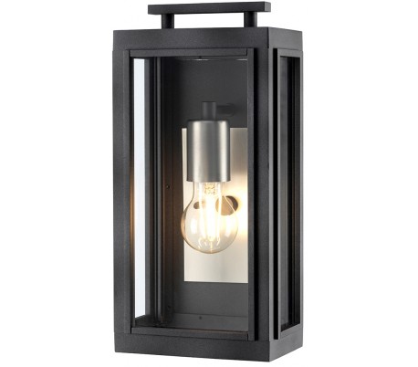 Castelle Væglampe i stål og glas H29,2 cm 1 x E27 - Sort/Hvid