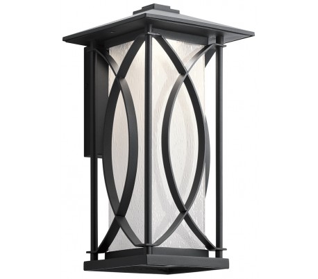 Ashbern Væglampe i stål og glas H32,3 cm 1 x E27 - Sort/Mælkehvid med dråbeeffekt