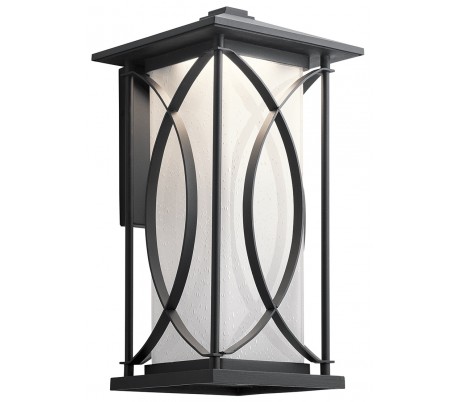 Ashbern Væglampe i stål og glas H37,9 cm 1 x E27 - Sort/Mælkehvid med dråbeeffekt