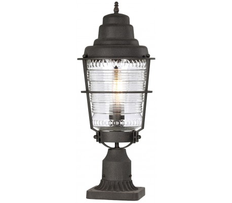 Chance Harbor Væglampe i stål og glas H55,1 cm 1 x E27 - Aldret zink/Klar rillet