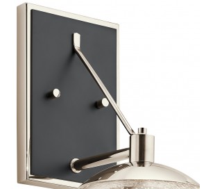 Karlee Væglampe i stål og glas H38,1 cm 2 x E14 - Antik blikgrå/Klar 2