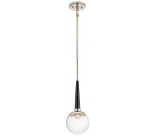 Grand Bank Loftlampe i stål og træ B22,8 cm 1 x E14 - Aldret blik/Antik grå/Klar med dråbeeffekt