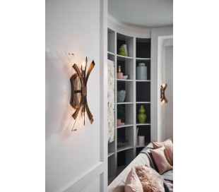 Marilyn Væglampe i stål og glas H39,2 cm 1 x E27 - Sort/Poleret nikkel/Klar med dråbeeffekt 2