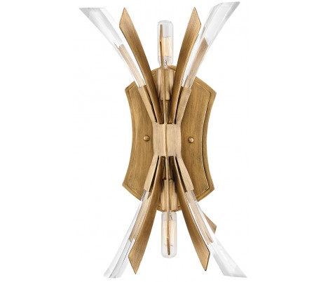 Marilyn Væglampe i stål og glas H39,2 cm 1 x E27 - Sort/Poleret nikkel/Klar med dråbeeffekt