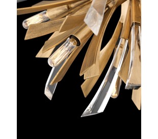 Vida Lysekrone i stål og glas Ø74 cm 6 x E14 - Børstet guld/Klar 2