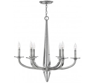 Ascher Lysekrone i stål og glas H54 cm 3 x E14 - Sort/Poleret nikkel/Klar