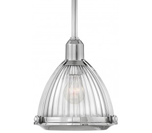 Elroy Loftlampe i stål og glas Ø24,8 cm 1 x E27 - Børstet nikkel/Klar rillet 2