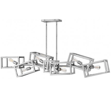 Ensemble Lysekrone i stål 156 x 19 cm 6 x E27 - Børstet bronze