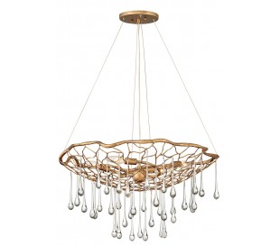 Ensemble Lysekrone i stål 156 x 19 cm 6 x E27 - Børstet bronze