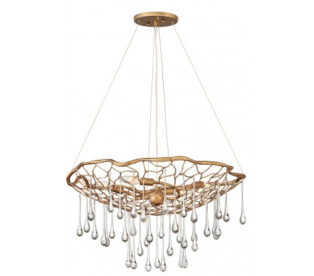 Ensemble Lysekrone i stål 156 x 19 cm 6 x E27 - Børstet bronze