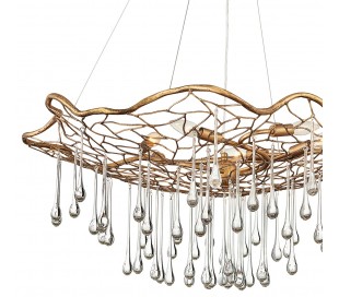 Laguna Lysekrone i stål og glas Ø66 cm 4 x E14 - Brændt guld/Klar 2