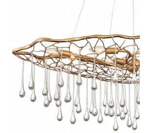 Laguna Lysekrone i stål og glas Ø91 cm 6 x E14 - Brændt guld/Klar 2