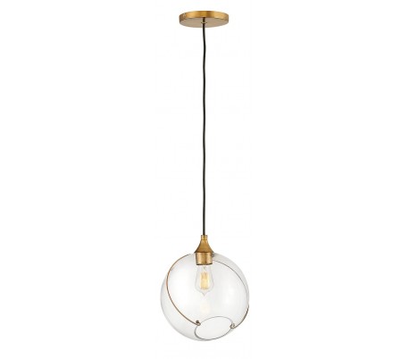 Elroy Loftlampe i stål og glas Ø24,8 cm 1 x E27 - Børstet nikkel/Klar rillet