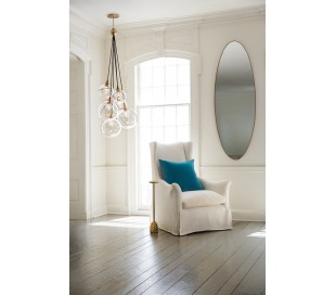 Skye Loftlampe i stål og glas Ø27,4 cm 1 x E27 - Antik messing/Klar 2