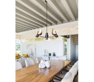 Ren Væglampe i stål og glas H25,4 cm 1 x G9 LED - Sort/Antik guld/Hvid 2