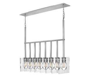 Ludlow Langbordspendel i stål 95 x 26 cm 8 x E27 - Børstet grafitgrå