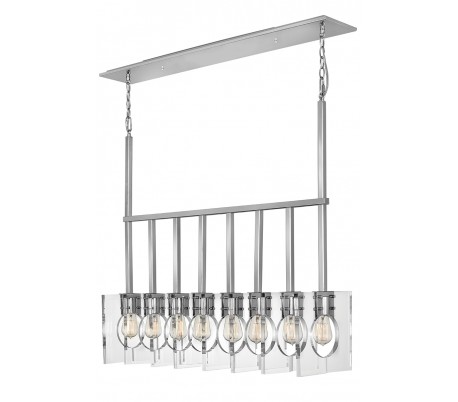 Ludlow Langbordspendel i stål 95 x 26 cm 8 x E27 - Børstet grafitgrå