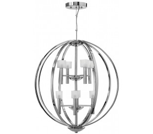 Mondo Lysekrone i stål og glas Ø45,7 cm 3 x G9 LED - Poleret krom/Frostet hvid