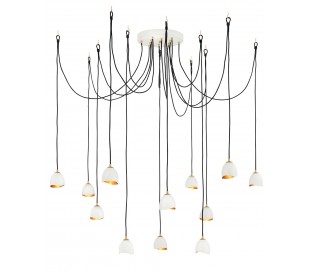 Nula Loftlampe i stål Ø65 cm 15 x E14 - Hvid/Guld 2