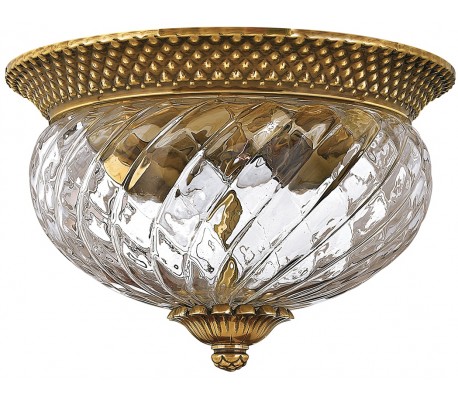 Plantation Loftlampe i stål og glas Ø12,4 cm 1 x E27 - Børstet messing/Klar