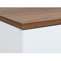 Heda sideboard i fyrretræ, mdf og finér B150 cm - Brun/Hvid højglans