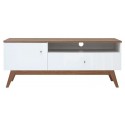 Heda sofabord i fyrretræ, mdf og finér 110,5 x 60 cm - Hvid/Brun/Hvid højglans