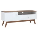 Heda sofabord i fyrretræ, mdf og finér 110,5 x 60 cm - Hvid/Brun/Hvid højglans