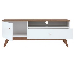 Heda sofabord i fyrretræ, mdf og finér 110,5 x 60 cm - Hvid/Brun/Hvid højglans 2