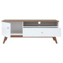 Heda sofabord i fyrretræ, mdf og finér 110,5 x 60 cm - Hvid/Brun/Hvid højglans