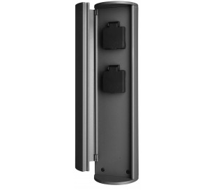 Tower Bedlampe med strømstik i aluminium og kunststof H47,8 cm 1 x 5W SMD LED - Mørkegrå/Hvid