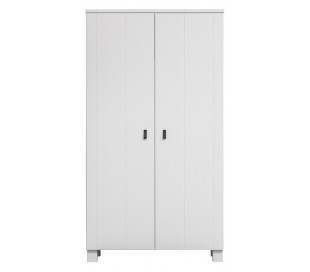 Garderobeskab i lakeret fyrretræ H202 x B111 x D55 cm - Sort