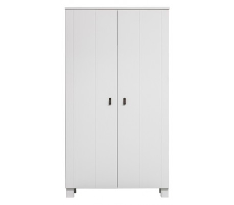 Garderobeskab i lakeret fyrretræ H202 x B111 x D55 cm - Sort