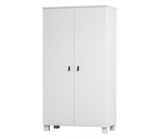 Garderobeskab i lakeret fyrretræ H202 x B111 x D55 cm - Sort 2