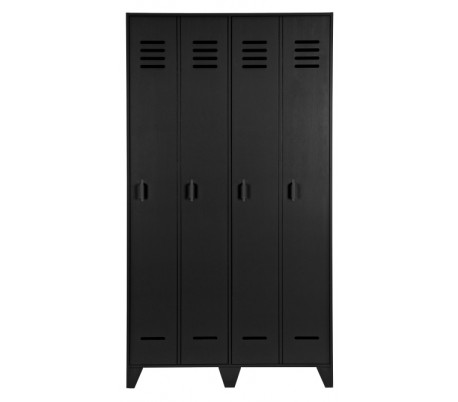 Dobbeltskab i fyrretræ H187 x B103 x D40 cm - Hvid