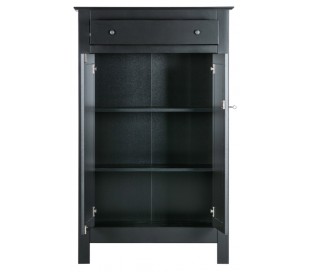 Kabinet i lakeret fyrretræ H150 x B93 x D40 cm - Betongrå 2