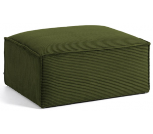 Blok puf til sofa i velour ripcurl 90 x 70 cm - Grå
