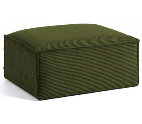Blok puf til sofa i velour ripcurl 90 x 70 cm - Grå