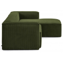 Blok højrevendt chaiselong sofa i velour ripcurl 300 x 174 cm - Grå