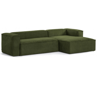 Blok højrevendt chaiselong sofa i velour ripcurl 300 x 174 cm - Grå